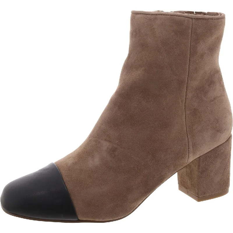 Jaslynn Womens Suede Square Ankle Boots Brogue Oxford Aesthetic 