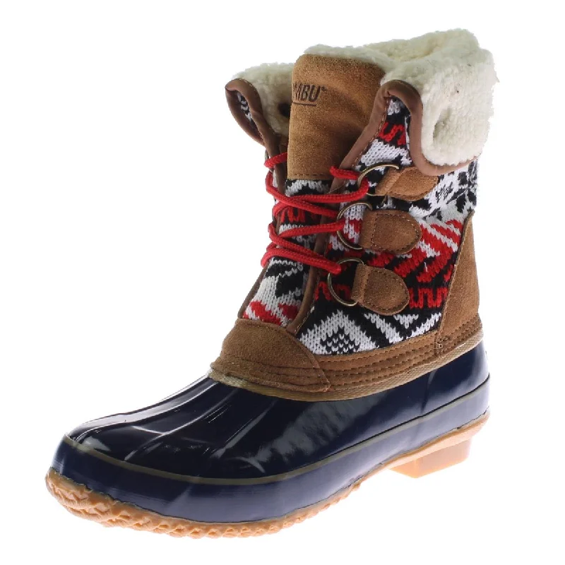Jenna Womens Faux Suede Pac Snow Boots Glow - in - the - Dark Shoe Design  