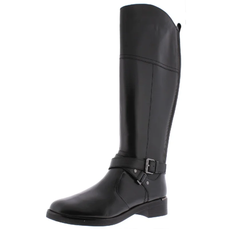 Jimani Womens Leather Knee-High Riding Boots Tailored Oxford Style 