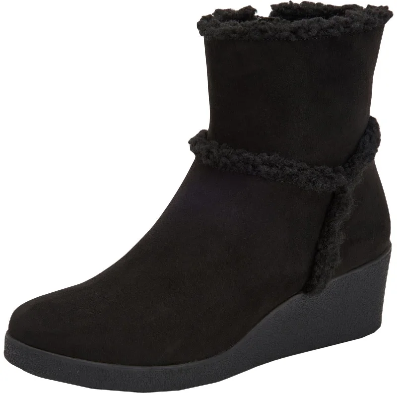 Jordanyy Womens Suede Ankle Wedge Boots Hemp - Material Shoe Style  