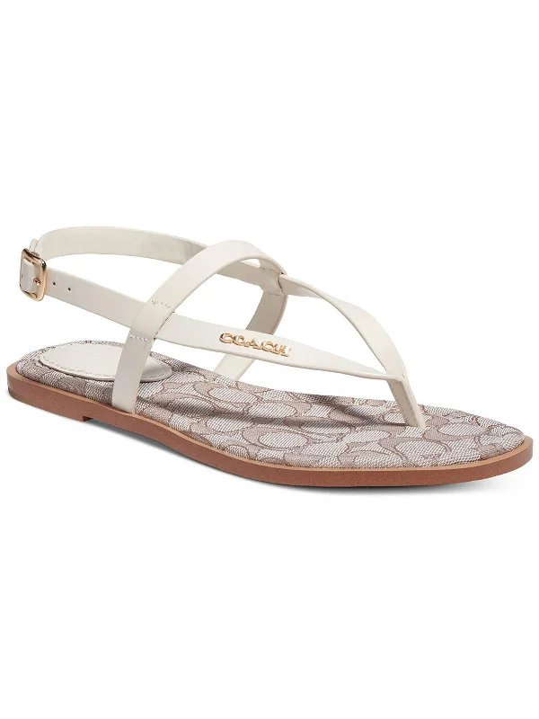 Josie Womens Leather Logo Ankle Strap Elastic - Sided Chelsea Look  