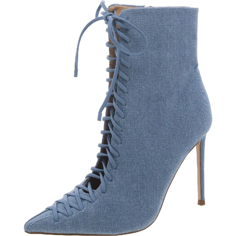 Katari Womens Zipper Lace-Up Ankle Boots Wingtip Oxford Design 
