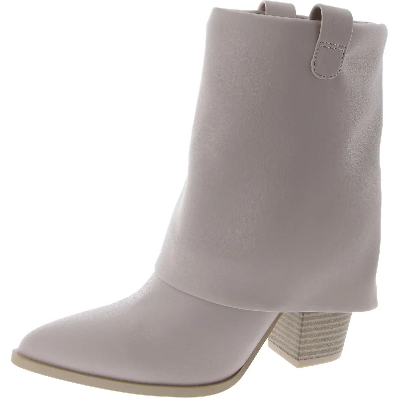 Lark Womens Faux Leather Pointed Toe Ankle Boots Elastic - Sided Chelsea Look  
