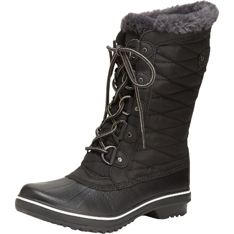Lorna Encore Womens Quilted Snow Winter Boots Mod Oxford Design  