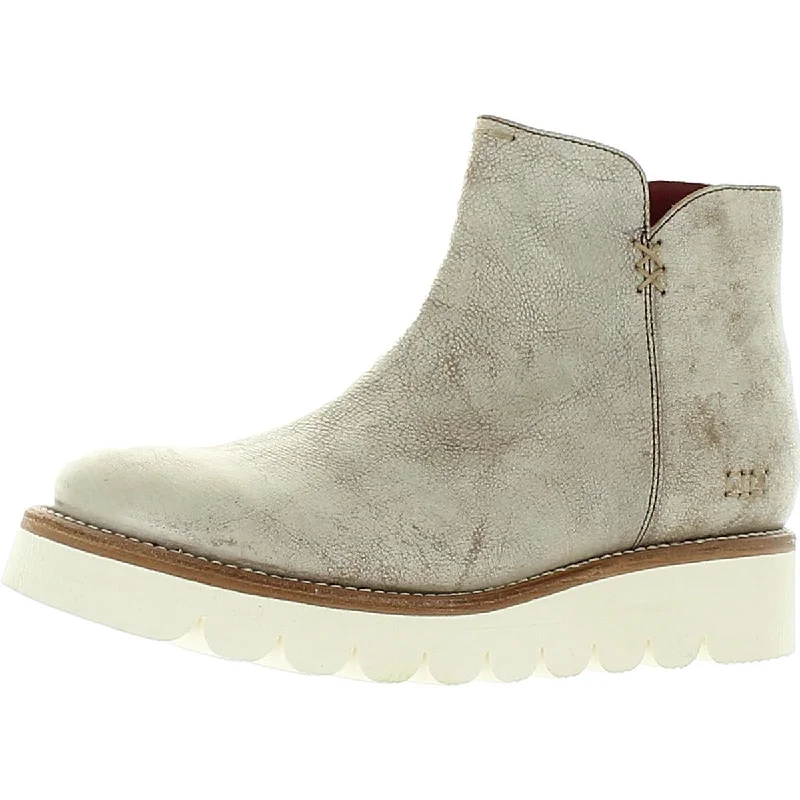 Lydyi Womens Leather Lug Sole Booties Edwardian Shoe Look  