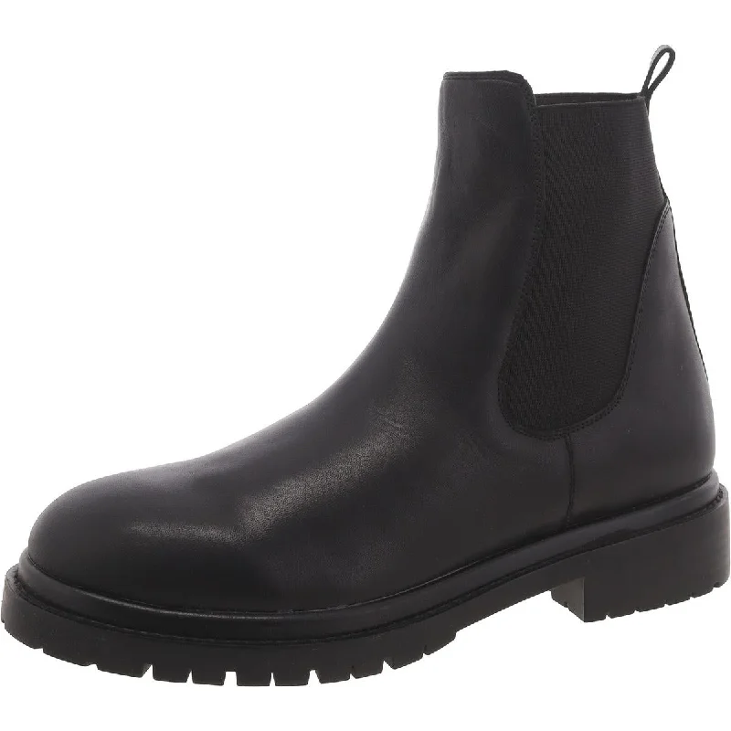 Lysette Womens Leather Pull On Chelsea Boots Lightweight Tennis Sneaker Look  