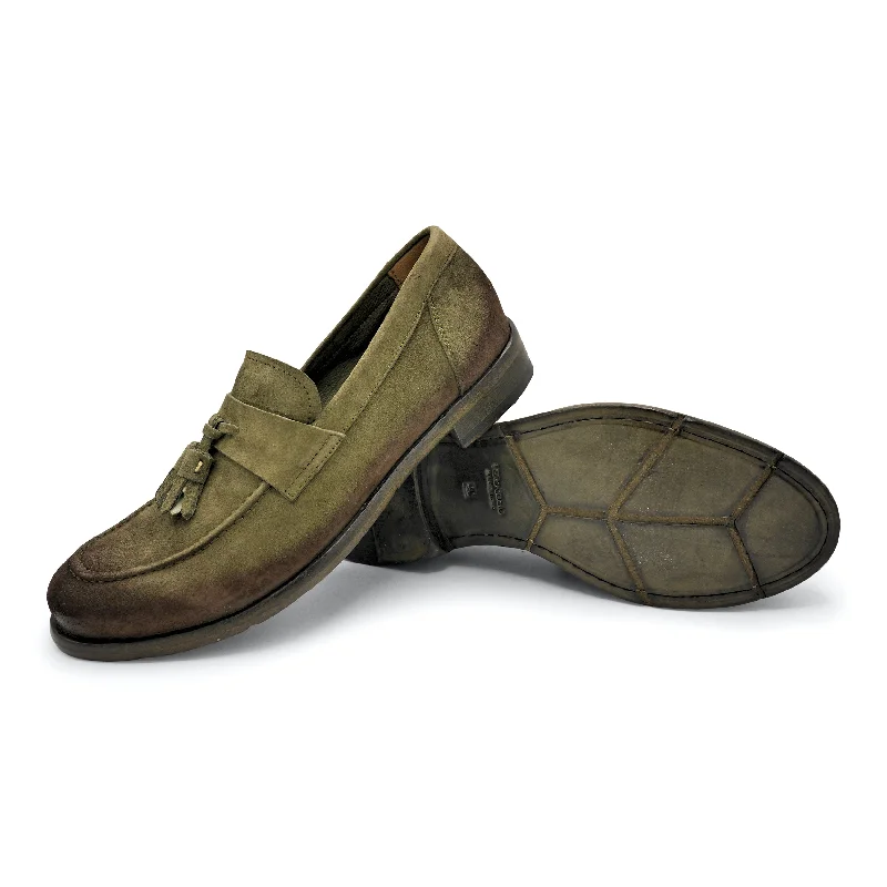 M905 - Mocassino Verde Single - Buckle Monk Look  