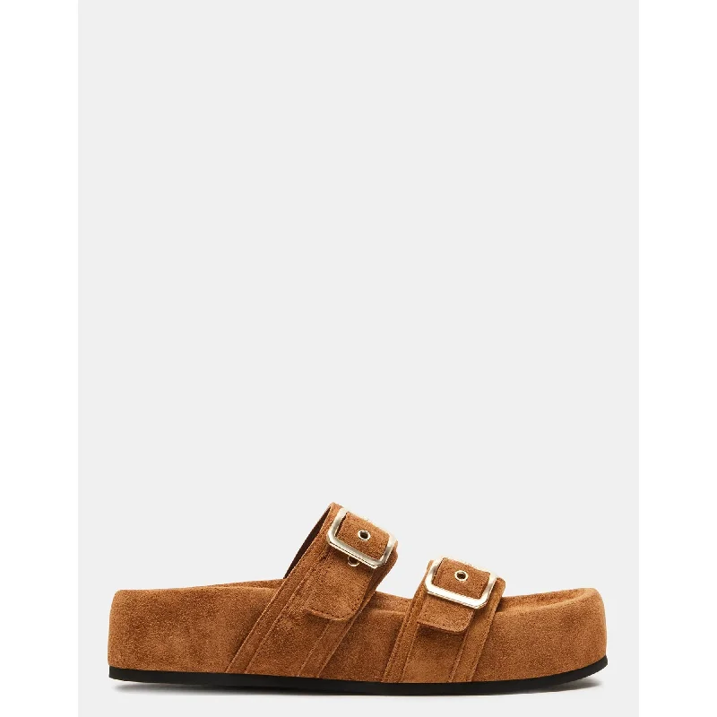 Marcine Chestnut Suede Quilted Shoe Design  