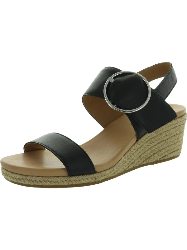 Navee Womens Slingback Leather Wedge Sandals Performance Running Sneaker Look  