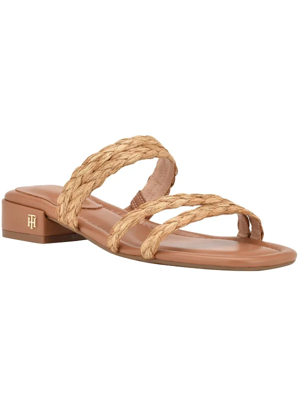 Olise Womens Faux Leather Slip-On Slide Sandals Suede Desert Boot 