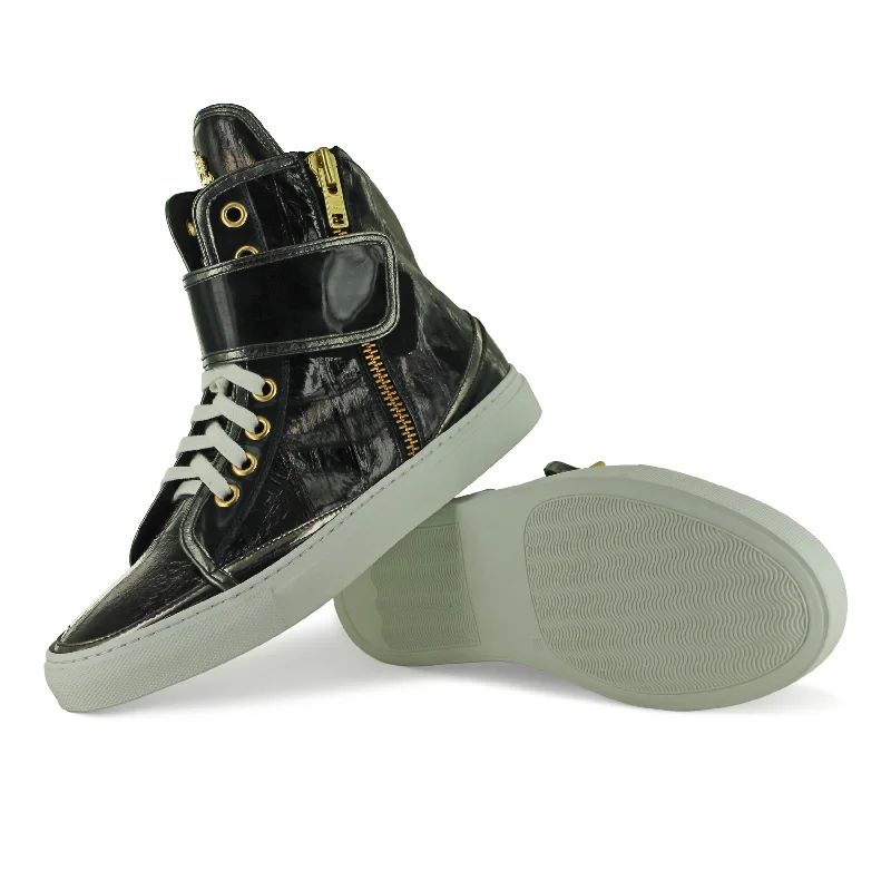 P320F - Anguilla Nero Lightweight Tennis Sneaker Look  