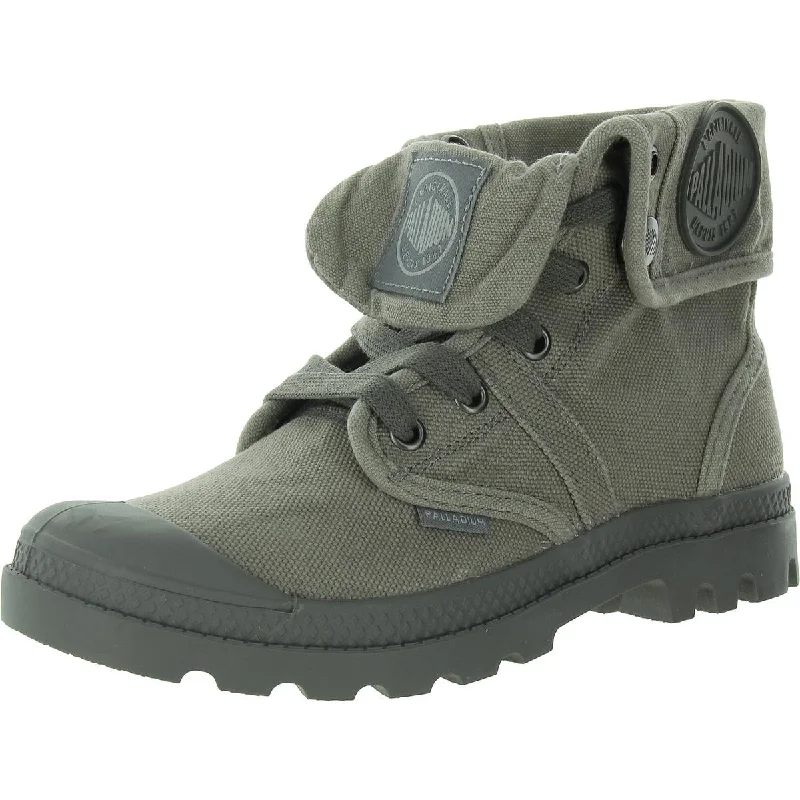 Pallabrouse Baggy Womens Canvas Fold-Over Combat Boots Brogue Oxford Aesthetic 