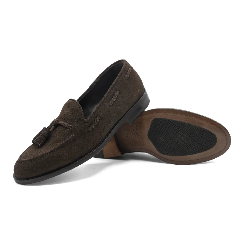 PM0H2 - Classic Brown Suede Loafer Chunky Platform Sneaker Style  