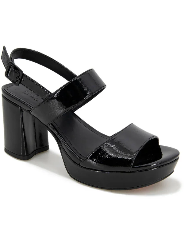 Reebeka Womens Patent Open Toe Platform Sandals Artisan - Crafted Loafer Style  
