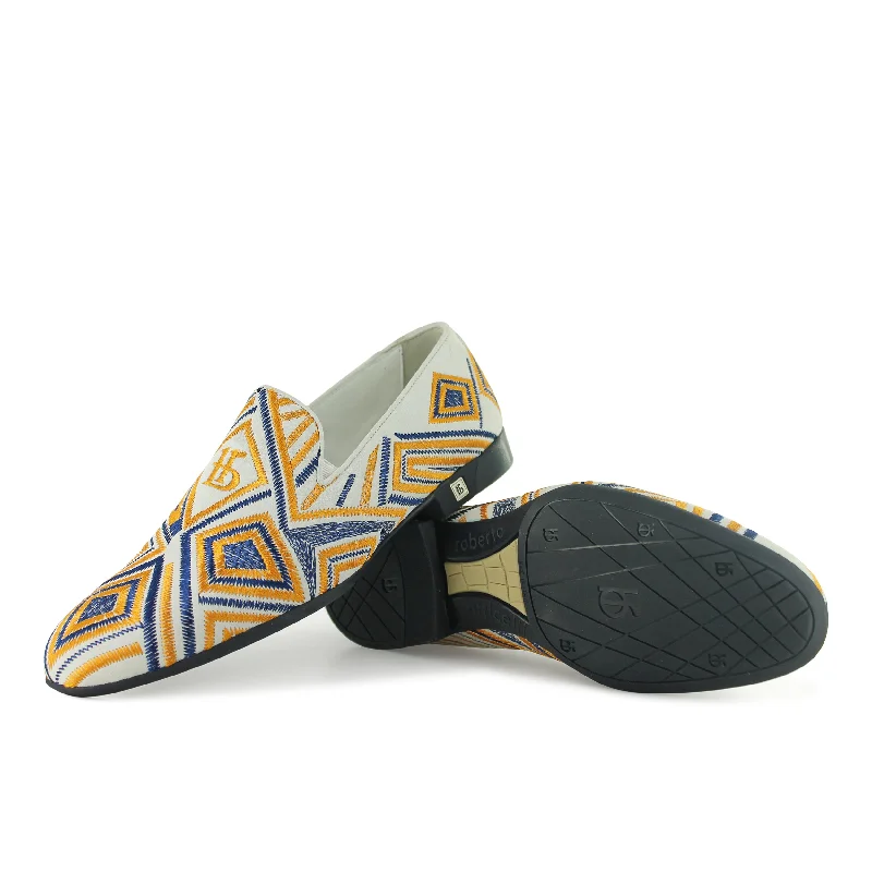 RU10024 - Velour Blanco Art Deco - Inspired Shoe Look  