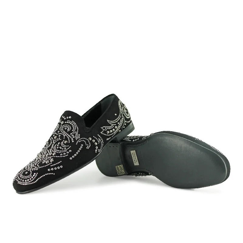 RU1808 - Black X Motif Upcycled Shoe Look  