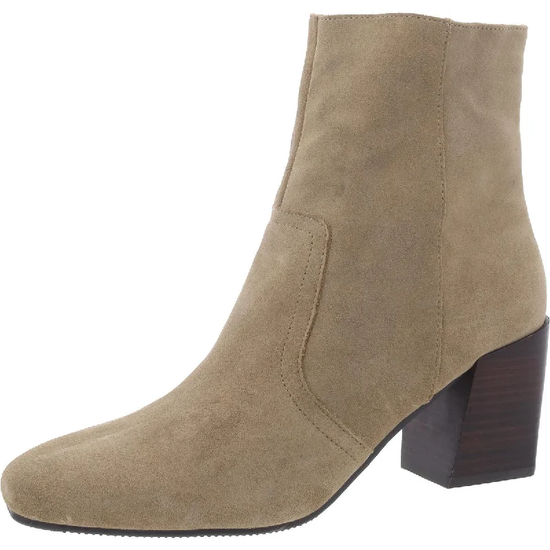Sadie Womens Suede Heels Ankle Boots Minimalist Sneaker Style  