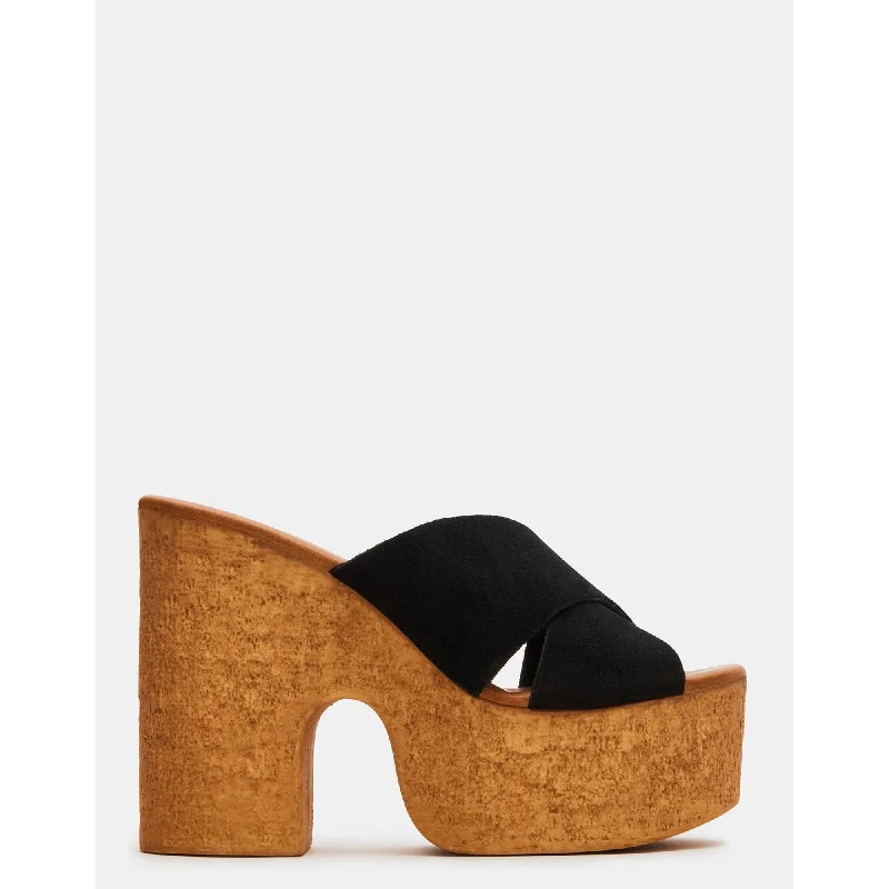 Saffron Black Suede Hip - Hop Sneaker Style  