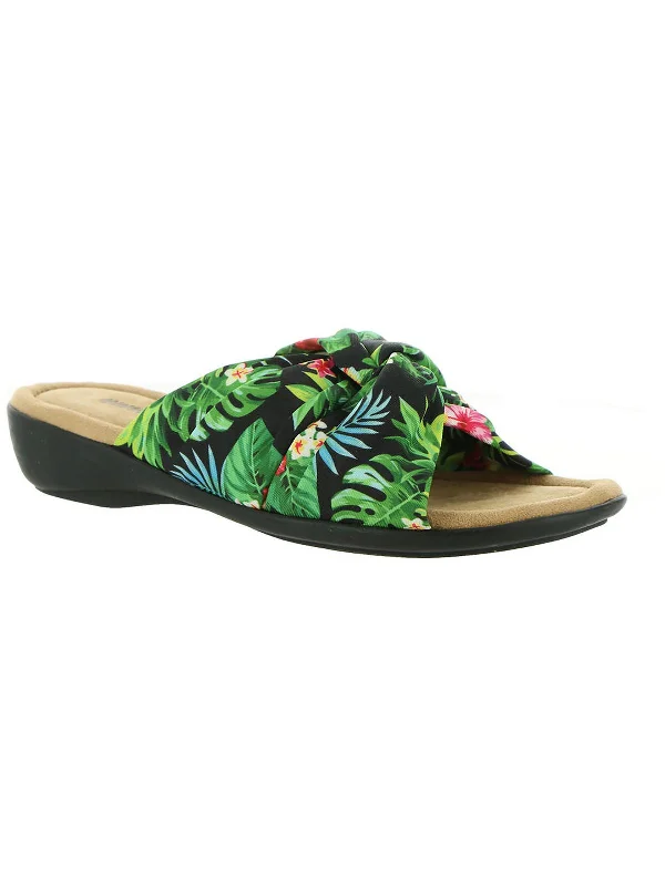 Sarong  Womens Slip On Open Toe Slide Sandals Lightweight Tennis Sneaker Look  