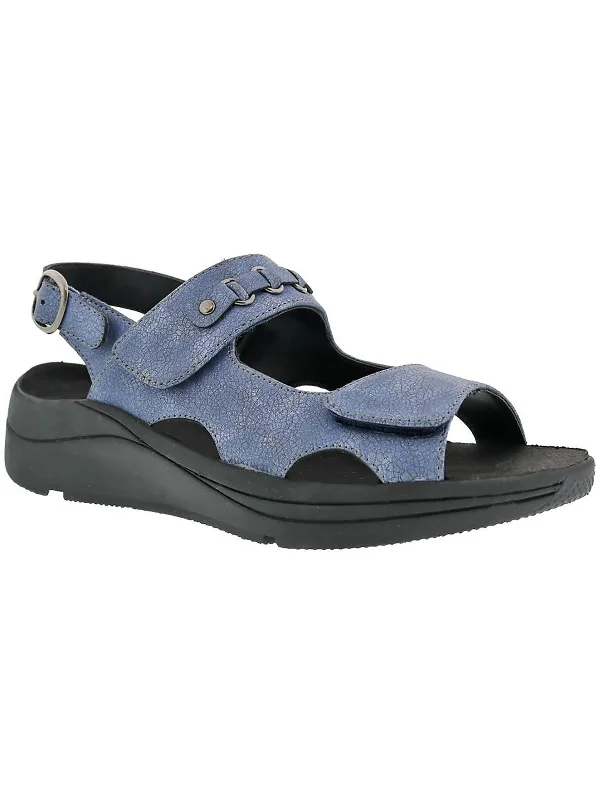 Selina  Womens Slip On Open Toe Slingback Sandals Neon - Accent Sneaker Look  