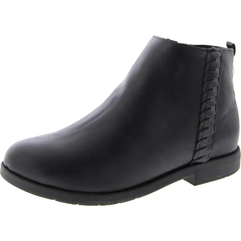 SR Carolyn Womens Zipper Flat Ankle Boots Athleisure Derby Style  