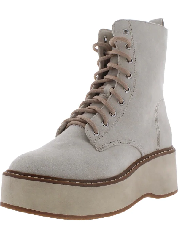 Stormyy Womens Faux Suede Lace-Up Wedge Boots Artisan - Crafted Loafer Style  