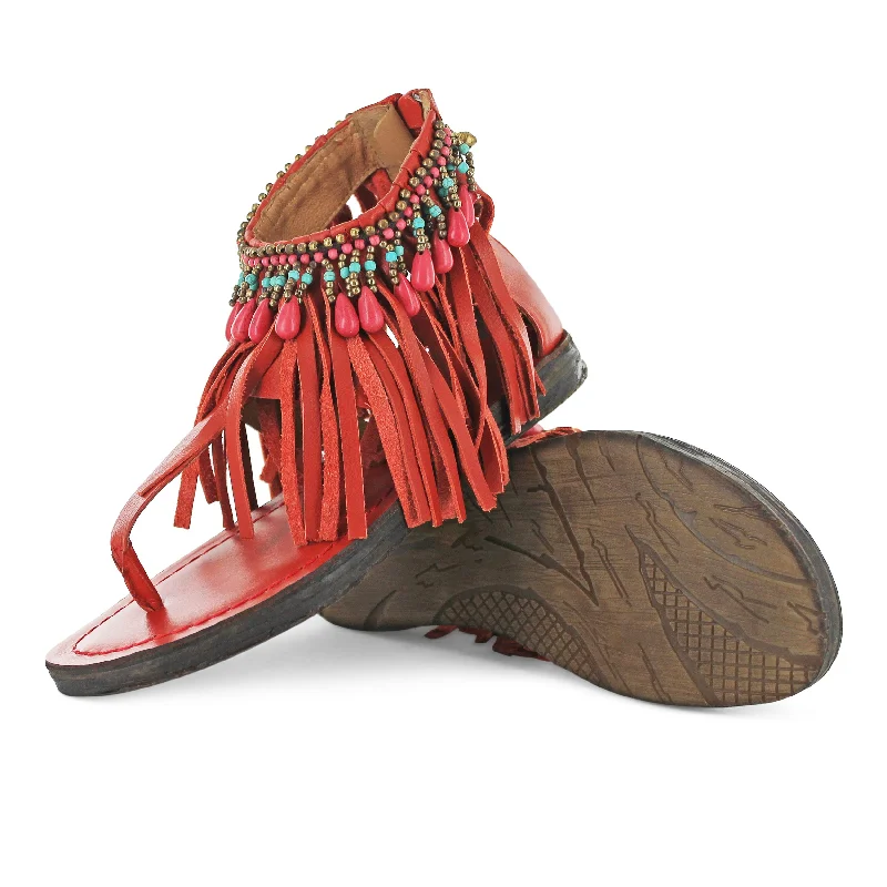 T0209 - Coral Fringe Retro Plimsoll Style  