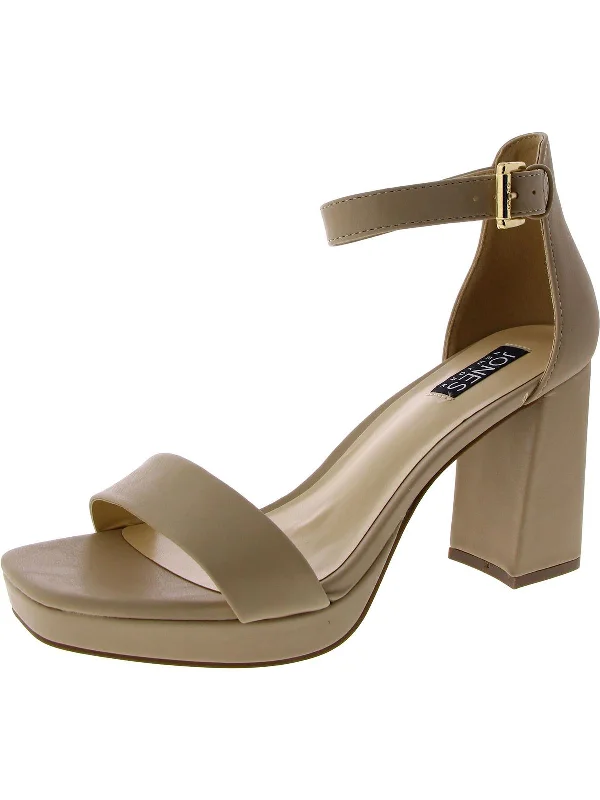 TOREN Womens Faux Leather Open Toe Block Heel Patchwork Shoe Aesthetic  