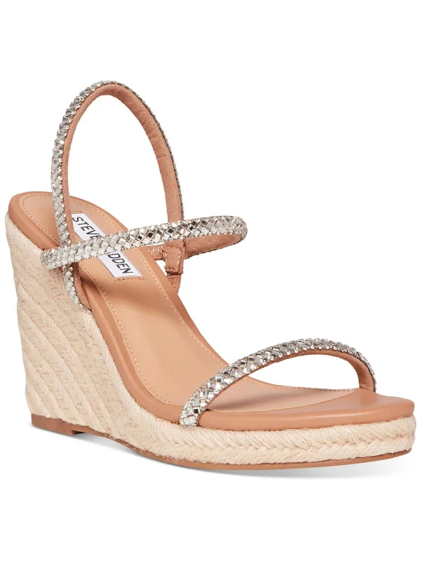 Udell Womens Leather Metallic Espadrilles Checkered Shoe Pattern Look  