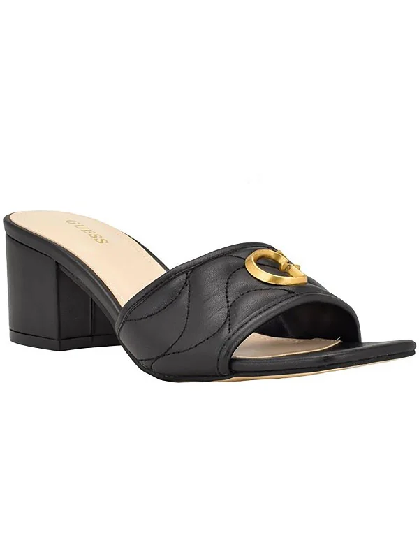 ULLIY Womens Faux Leather Mule Sandals Tailored Oxford Style 