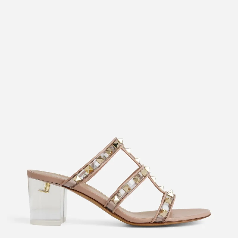 Valentino Garavani Rockstud Block-Heeled Sandals Retro Basketball Sneaker Design  