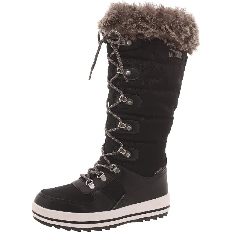Vesta Womens Canvas Lace-Up Winter & Snow Boots Quilted Shoe Design  