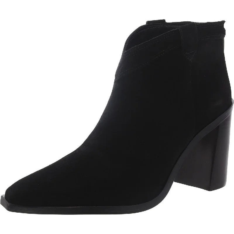 Wellinda Womens Suede Block Heel Ankle Boots Brogue Oxford Aesthetic 