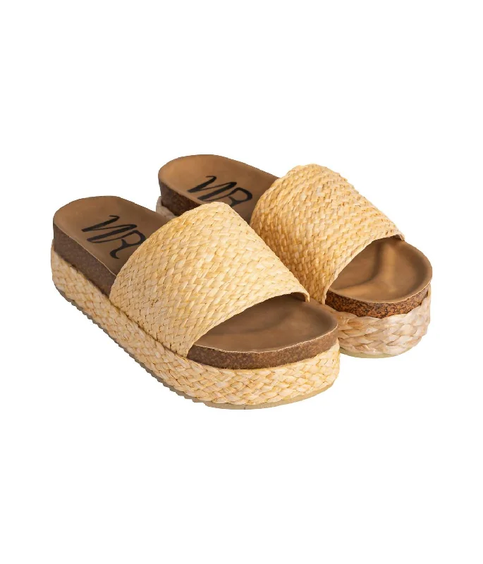Women's Anna Sandals In Natural Casual Loafer Style          