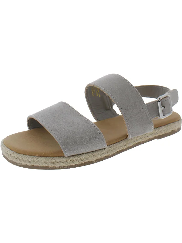 Womens Buckle Man Made Ankle Strap Memory - Foam Slipper Look  