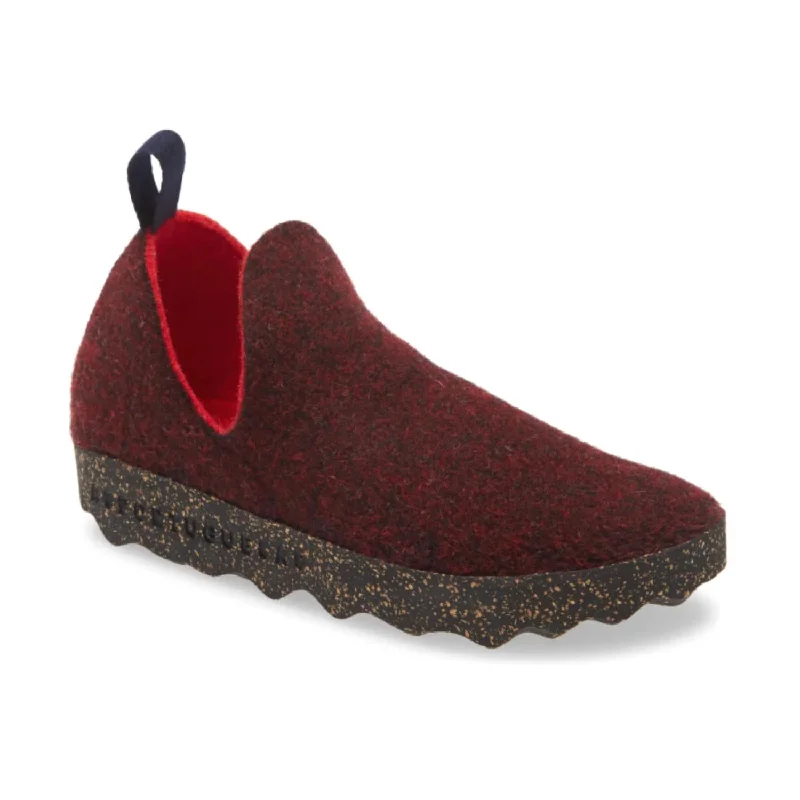Women's City Slip-On Shoe In Merlot Rubber - Sole Plimsoll Look  