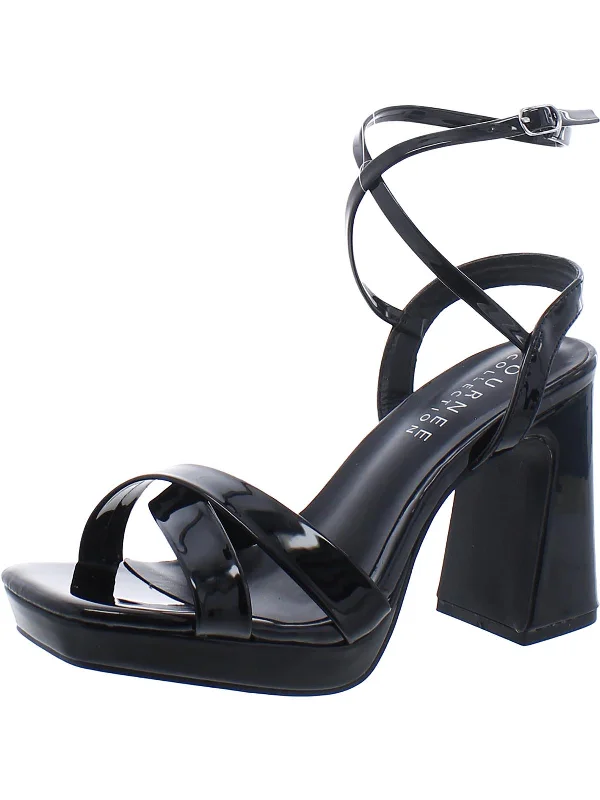 Womens Comfort Insole Patent Ankle Strap Tassel Driving Shoe Look 
