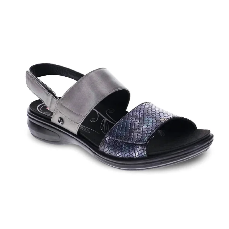 Women's Como Sandal In Slate British Gentleman Oxford Style  