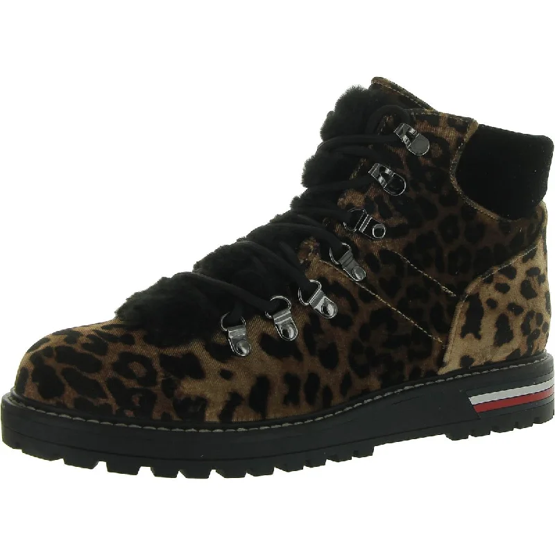 Womens Faux Fu Lugged Sole Hiking Boots Bespoke Shoe Aesthetic 
