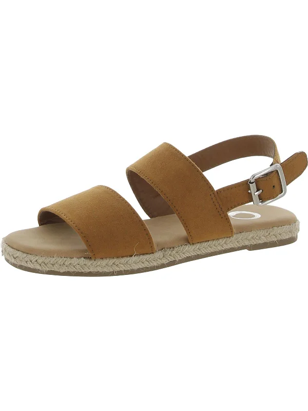 Womens Faux Leather Ankle Strap Slingback Sandals Hemp - Material Shoe Style  