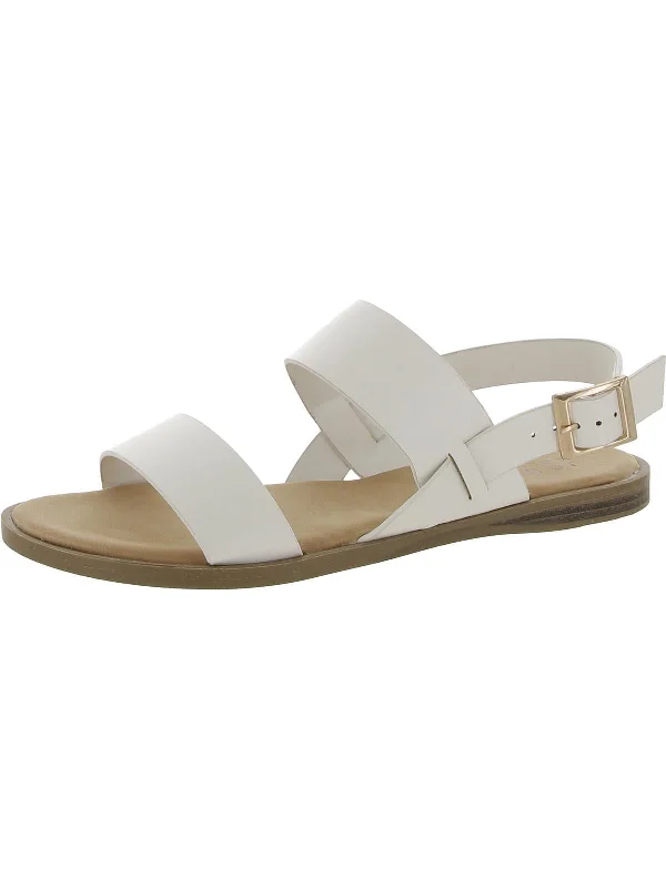 Womens Faux Leather Buckle Slingback Sandals Memory - Foam Slipper Look  