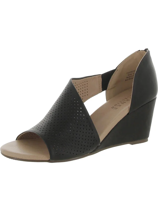 Womens Faux Leather D'Orsay Wedge Sandals Smart - Shoe Functionality Style  