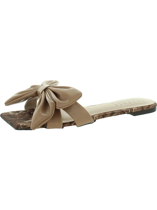 Womens Faux Leather Flat Slide Sandals Hiking Boot Durability Style  