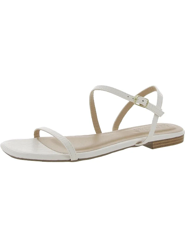Womens Faux Leather Open Toe Flatform Sandals Beaded Moccasin Design 