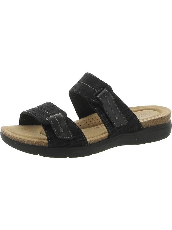 Womens Faux Suede Cushioned Footbed Slide Sandals Camouflage Print Boot Style  