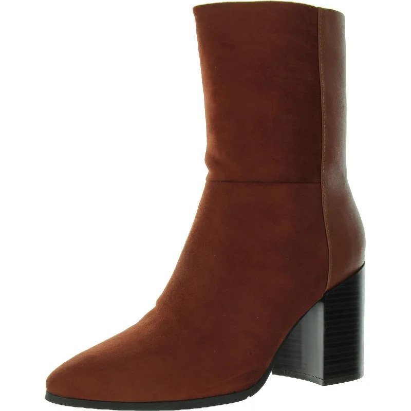 Womens Faux Suede Zipper Mid-Calf Boots Moccasin Soft - Sole Style  