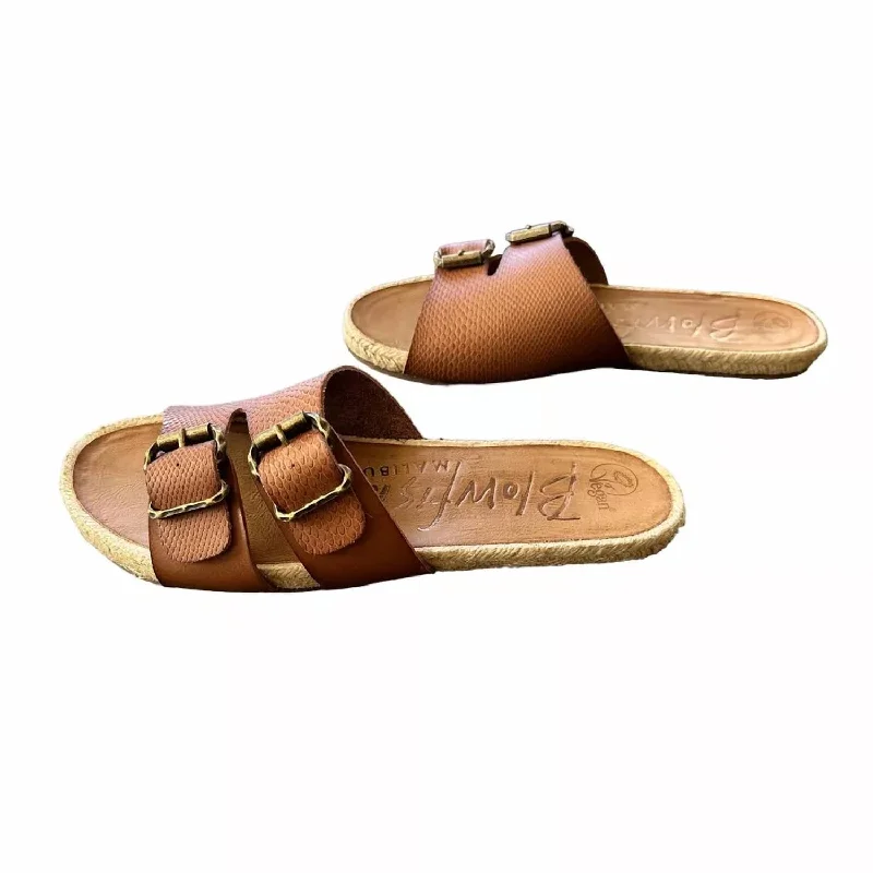 Women's Gennah Rope Slide Sandals In Arabian Sand Dyecut Ivy League Loafer Look 
