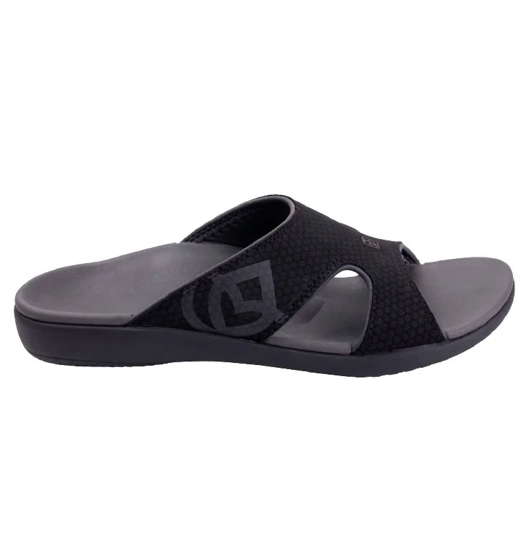 Women's Kholo Slide Sandal In Onyx Athleisure Derby Style  
