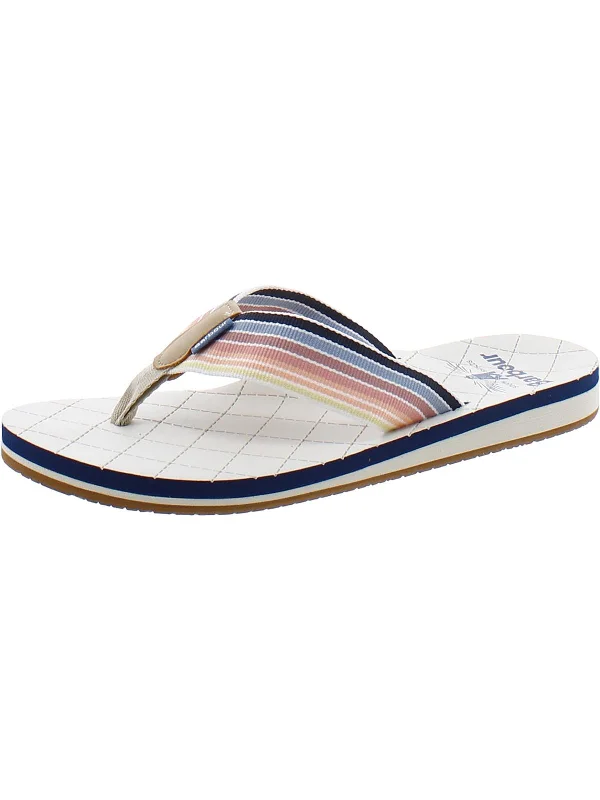 Womens Laceless Canvas Thong Sandals Memory - Foam Slipper Look  