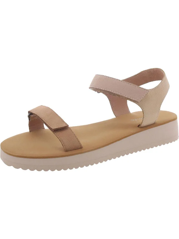 Womens Leather Round toe Wedge Sandals Minimalist Sneaker Style  
